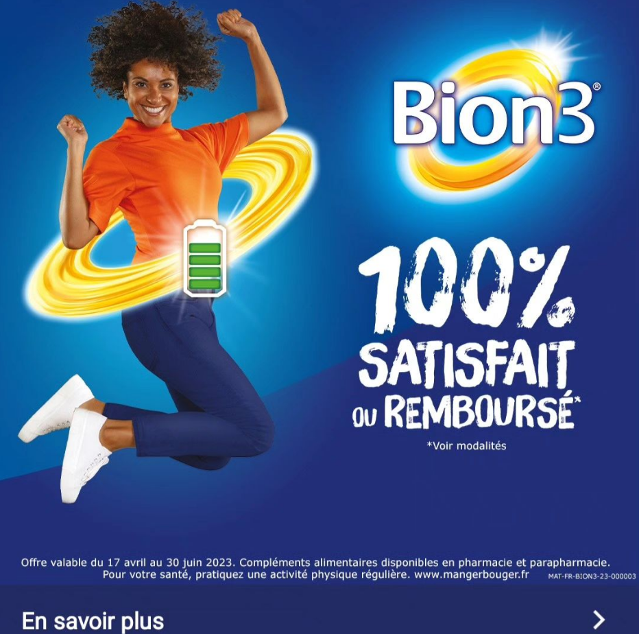 Bion3 offre de remboursement 100% satisfait ou remboursé