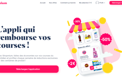 accueil de site de l'application shopmium