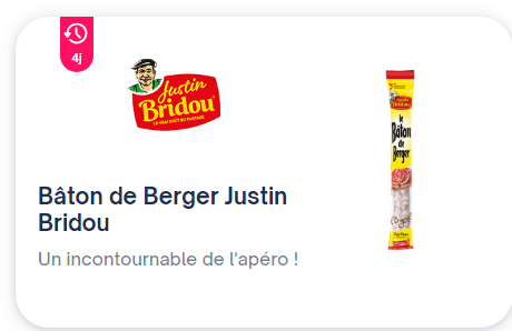 Offre shopmium saucisson Justin Bridou le baton de berger