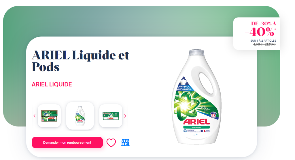 offre shopmium ariel pops liquide en bouteille