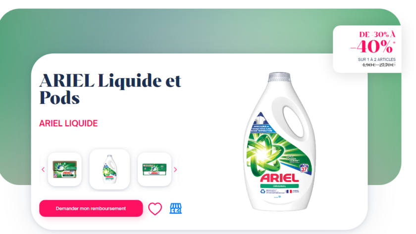 offre shopmium ariel pops liquide en bouteille