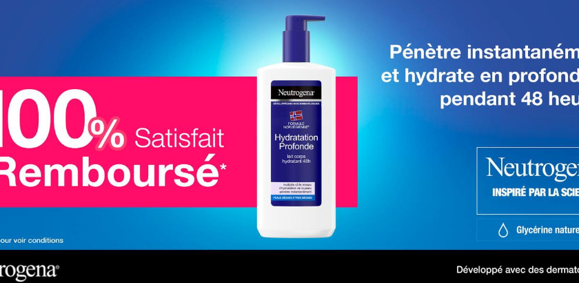 neutrogena offre satisfait ou 100% rembourse par virement bancaire