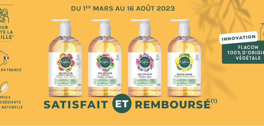 offre gifrer gel douche satisfait et rembourse